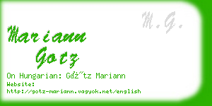 mariann gotz business card